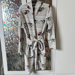 Peanuts Gray and Red Plush Robe